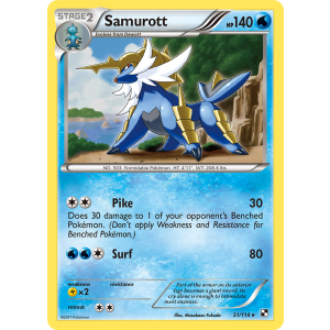 Rare Holo Samurott 31/114 Pokemon TCG Black & White Black & White