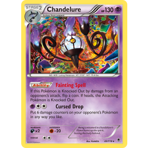 Rare Holo Chandelure 43/119 Pokemon TCG XY Phantom Forces