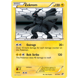 Rare Holo Zekrom 47/114 Pokemon TCG Black & White Black & White