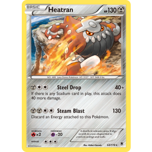 Rare Holo Heatran 63/119 Pokemon TCG XY Phantom Forces