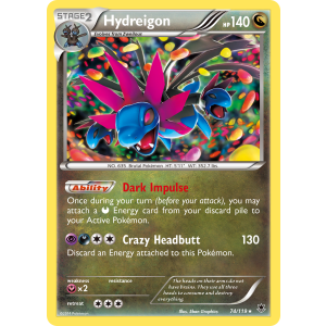 Rare Holo Hydreigon 74/119 Pokemon TCG XY Phantom Forces