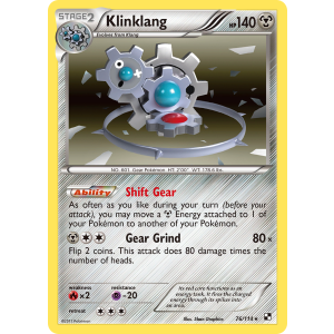 Rare Holo Klinklang 76/114 Pokemon TCG Black & White Black & White