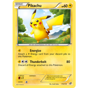 Rare Secret Pikachu 115/114 Pokemon TCG Black & White Black & White