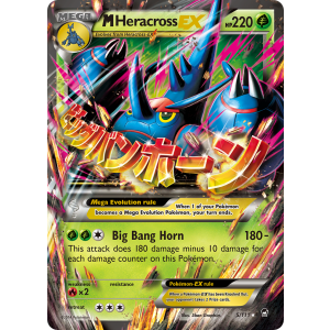 Rare Holo EX M Heracross-EX 5/111 Pokemon TCG XY Furious Fists