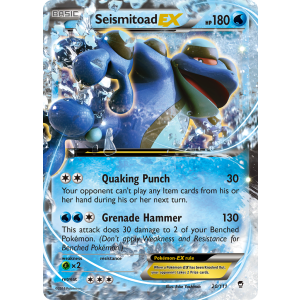 Rare Holo EX Seismitoad-EX 20/111 Pokemon TCG XY Furious Fists