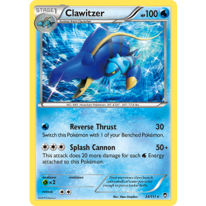 Rare Holo Clawitzer 24/111 Pokemon TCG XY Furious Fists