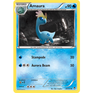 Amaura 25/111 Pokemon TCG XY Furious Fists