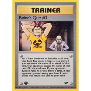 Blaine's Quiz #3 112/132 Pokemon TCG Gym Gym Challenge