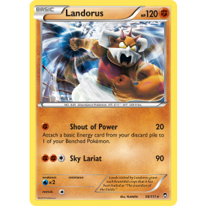 Rare Holo Landorus 58/111 Pokemon TCG XY Furious Fists