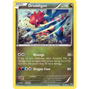 Rare Holo Druddigon 70/106 Pokemon TCG XY Flashfire