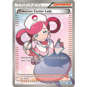 Rare Ultra Pokémon Center Lady 105/106 Pokemon TCG XY Flashfire