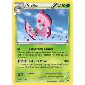 Rare Holo Vivillon 17/146 Pokemon TCG XY XY