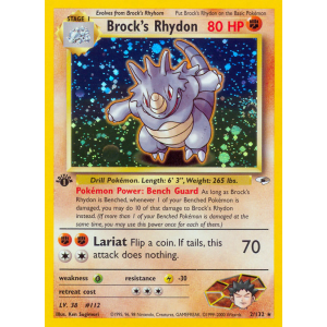 Rare Holo Brock's Rhydon 2/132 Pokemon TCG Gym Gym Heroes