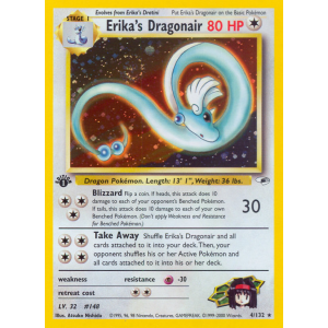 Rare Holo Erika's Dragonair 4/132 Pokemon TCG Gym Gym Heroes