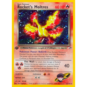 Rare Holo Rocket's Moltres 12/132 Pokemon TCG Gym Gym Heroes