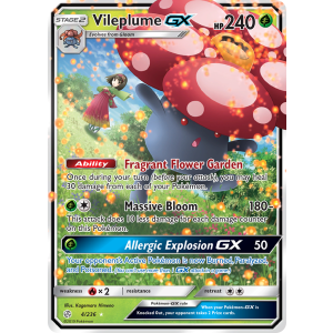 Rare Holo GX Vileplume-GX 4/236 Pokemon TCG Sun & Moon Cosmic Eclipse