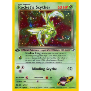 Rare Holo Rocket's Scyther 13/132 Pokemon TCG Gym Gym Heroes