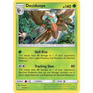 Rare Holo Decidueye 20/236 Pokemon TCG Sun & Moon Cosmic Eclipse