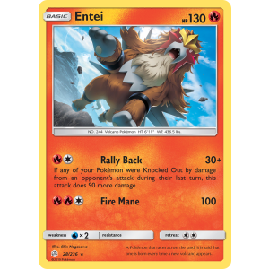 Entei 28/236 Pokemon TCG Sun & Moon Cosmic Eclipse