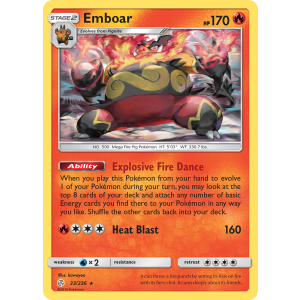 Emboar 33/236 Pokemon TCG Sun & Moon Cosmic Eclipse