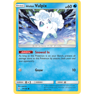 Alolan Vulpix 39/236 Pokemon TCG Sun & Moon Cosmic Eclipse