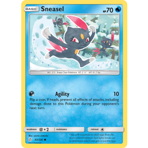 Sneasel 43/236 Pokemon TCG Sun & Moon Cosmic Eclipse