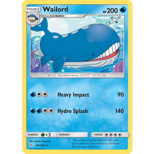 Wailord 46/236 Pokemon TCG Sun & Moon Cosmic Eclipse