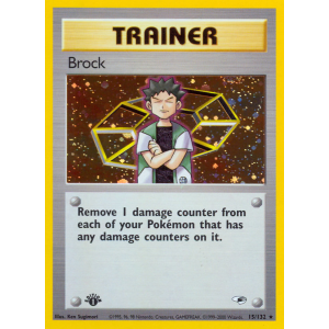 Rare Holo Brock 15/132 Pokemon TCG Gym Gym Heroes