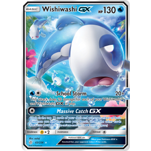 Rare Holo GX Wishiwashi-GX 63/236 Pokemon TCG Sun & Moon Cosmic Eclipse