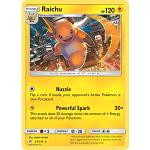 Raichu 67/236 Pokemon TCG Sun & Moon Cosmic Eclipse