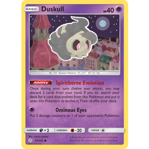 Duskull 83/236 Pokemon TCG Sun & Moon Cosmic Eclipse