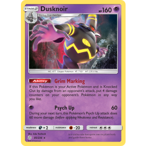 Rare Holo Dusknoir 85/236 Pokemon TCG Sun & Moon Cosmic Eclipse