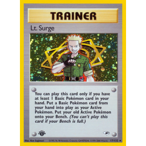 Rare Holo Lt. Surge 17/132 Pokemon TCG Gym Gym Heroes