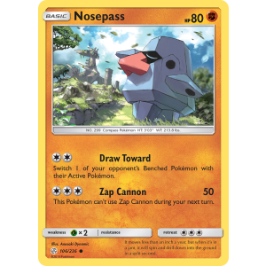 Nosepass 106/236 Pokemon TCG Sun & Moon Cosmic Eclipse