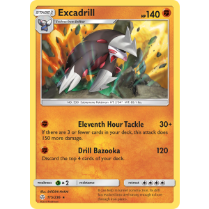 Rare Holo Excadrill 115/236 Pokemon TCG Sun & Moon Cosmic Eclipse