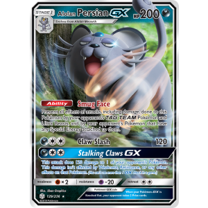 Rare Holo GX Alolan Persian-GX 129/236 Pokemon TCG Sun & Moon Cosmic Eclipse