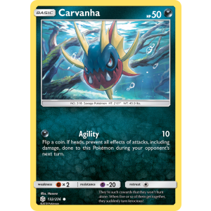 Carvanha 132/236 Pokemon TCG Sun & Moon Cosmic Eclipse