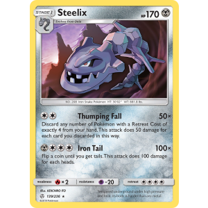 Rare Holo Steelix 139/236 Pokemon TCG Sun & Moon Cosmic Eclipse