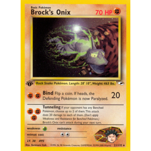 Brock's Onix 21/132 Pokemon TCG Gym Gym Heroes