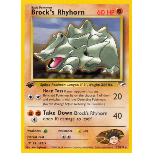 Brock's Rhyhorn 22/132 Pokemon TCG Gym Gym Heroes