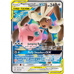 Rare Holo GX Mega Lopunny & Jigglypuff-GX 165/236 Pokemon TCG Sun & Moon Cosmic Eclipse