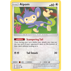 Aipom 169/236 Pokemon TCG Sun & Moon Cosmic Eclipse