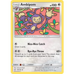 Ambipom 170/236 Pokemon TCG Sun & Moon Cosmic Eclipse