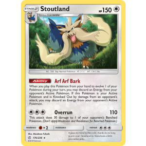 Rare Holo Stoutland 176/236 Pokemon TCG Sun & Moon Cosmic Eclipse