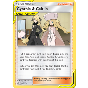 Cynthia & Caitlin 189/236 Pokemon TCG Sun & Moon Cosmic Eclipse