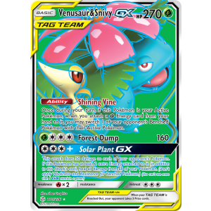 Rare Ultra Venusaur & Snivy-GX 210/236 Pokemon TCG Sun & Moon Cosmic Eclipse