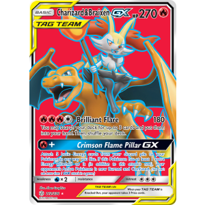 Rare Ultra Charizard & Braixen-GX 212/236 Pokemon TCG Sun & Moon Cosmic Eclipse