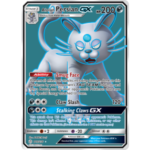 Rare Ultra Alolan Persian-GX 219/236 Pokemon TCG Sun & Moon Cosmic Eclipse