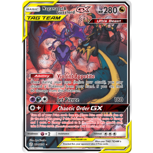 Rare Ultra Naganadel & Guzzlord-GX 224/236 Pokemon TCG Sun & Moon Cosmic Eclipse