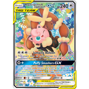 Rare Ultra Mega Lopunny & Jigglypuff-GX 226/236 Pokemon TCG Sun & Moon Cosmic Eclipse